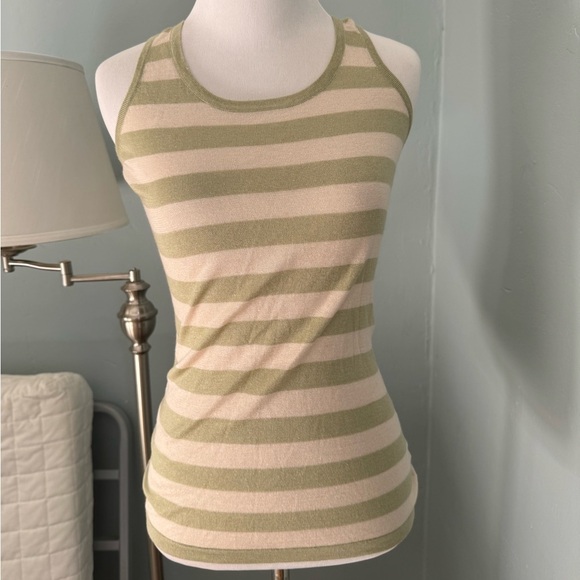 TSE Silk & Cashmere Blend Relaxed Fit Cardigan Tank Top Set Striped Large Pocket - Picture 3 of 6